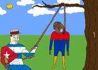 3soyjaks arm armenia azerbaijan_vs_armenia bloodshot_eyes boater brown_skin buff closed_mouth clothes countrywars crying cuba cuba_vs_armenia dead drawn_background ear flag:armenia flag:cuba full_body glasses grass hair hand hanging hat holding_object holding_rope irl leg lynching nigger noose open_mouth outdoors rope smile smug soyjak stubble subvariant:muscular_chud subvariant:wholesome_soyjak sun teeth tongue tree troon variant:bernd variant:chudjak variant:gapejak yellow yellow_skin yellow_teeth // 2100x1500 // 147.3KB