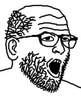 balding ear glasses hair open_mouth soyjak stubble variant:unknown // 199x239 // 10.7KB