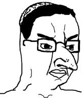 closed_mouth clothes glasses hair hat judaism kippah large_nose soyjak stubble variant:chudjak // 642x762 // 84.2KB