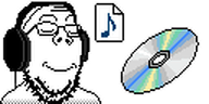 animated cd closed_eyes closed_mouth disc ext=gif file glasses headphones listening_to_music music pixel_art smile stubble subvariant:shrimpish variant:gapejak // 128x64 // 4.1KB