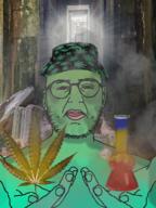 bong bucket_hat clothes glasses hat smoke soyjak stubble temple variant:unknown weed // 600x800 // 305.6KB