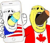2soyjaks bottle canada corn_syrup country cum flag flag:canada flag:united_states glasses holding_object holding_phone iphone leaf log merge open_mouth phone soyjak stubble subvariant:cobson_up subvariant:phoneplier subvariant:phoneplier_vertical united_states variant:cobson variant:markiplier_soyjak // 796x685 // 327.7KB