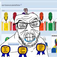 angry arm award awards beard brain brainlet british brown_line_(cta) brown_skin chicago_transit_authority clenched_teeth clothes ear england flag flag:pembrokeshire flag:rutland flower gemersonlakeandpalmer_(user) glasses green_line_(cta) green_skin hair hand horseshoe iq looking_at_you mustache open_mouth orange_line_(cta) orange_skin pembrokeshire plant pointing red_line_(cta) red_skin retard rutland saliva seethe small_brain smile soybooru soyjak stubble subvariant:science_lover teeth text tshirt united_kingdom variant:feraljak variant:markiplier_soyjak variant:shirtjak wales water wrinkles yellow_line_(cta) yellow_skin // 1024x1024 // 564.1KB