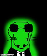 animal animated byonbyon clothes dog glasses green green_skin necktie poyopoyo snout soyjak suit sunglasses trend:glowie variant:dogjak whisker // 339x400 // 464.8KB