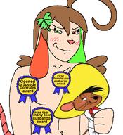 ahoge animal artist_self_insert award bangs brown_hair canine chihuahua dog female femjak furry furry_artist hair heterochromia looney_tunes mouse no_clothes oc rat selfshipper smug soyjak speedy_gonzales variant:soyak yumejoshi yumeshipper // 548x600 // 134.2KB