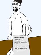 arm aryan beard closed_mouth fez get glasses hand kalpak paper smile smug soyjak transparent_background tvrkicwvrriorforyuo tvrkicwvrriorforyuo_(nameroach) variant:bartender // 1536x2048 // 222.0KB