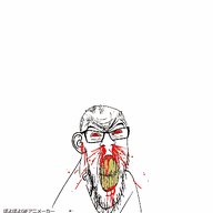 angry animated blood bloodshot_eyes clenched_teeth ear glasses poyopoyo red_eyes soyjak stubble subvariant:feralrage variant:feraljak vein yellow_teeth zoomzoom // 389x400 // 1.2MB