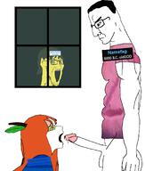 2soyjaks acne aftershave arm bloodshot_eyes blowjob crying cuck cuckold glasses hair meta:pornographic_content meursault_(namefag) namefag_(namefag) nsfw orange_hair penis sex side_profile soyjak soyteen_liker_(namefag) subvariant:chudslut subvariant:soyak_34 swastika tattoo variant:chudjak window yellow_skin // 1423x1680 // 344.8KB