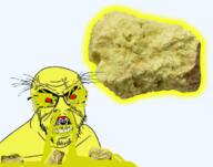 angry balding bloodshot_eyes brimstone clenched_teeth cracked_teeth glasses soyjak stubble sulphur variant:feraljak yellow_skin // 1000x784 // 690.0KB
