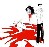 alunya big_breasts blood bloodshot_eyes blush breasts cat_ear chud clenched_teeth closed_mouth corpse crying cum female full_body gore hair happy holding_object holding_severed_head leftypol lipstick meta:pornographic_content mucus naked nipple nsfw penis piss puddle severed_head smile smirk soyjak tail variant:chudjak variant:wojak violence // 2035x1952 // 350.6KB