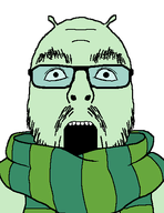 alien antenna cobbyrapids_(user) dissapointed glasses green_glasses green_skin meta:namefags meta:self_insert scarf soysona stubble variant:flartson // 404x523 // 20.7KB