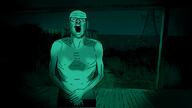 clothes dark game green_lighting half-naked half_naked malnourished meta:dailyjak night nighttime no_i'm_not_a_human open_mouth peephole skinny stubble supervisitor thin town underweight variant:a24_slowburn_soyjak video_game visitor // 1280x720 // 672.6KB