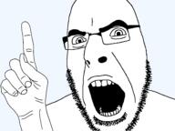 arm finger glasses hand open_mouth soyjak stubble variant:cobson // 3264x2448 // 182.5KB