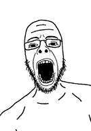 glasses open_mouth soyjak stubble variant:oliver // 603x866 // 15.4KB