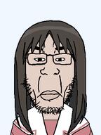 anime ayumu_kasuga(namefag) azumanga_daioh brown_hair clothes glasses hair kasuga_ayumu low_resolution osaka pink_skin stubble subvariant:chudplier thick_eyebrows transparent_background variant:chudjak variant:markiplier_soyjak wrinkles // 330x440 // 10.3KB