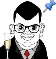 closed_mouth clothes ear glass glasses hair push_pin soyjak sticky suit variant:brandon // 680x713 // 157.4KB