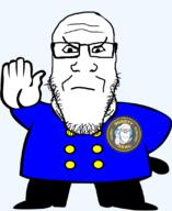 2soyjaks angry badge closed_mouth full_body glasses police police_baton smile soyjak stubble thumbs_up utubetrollspolice variant:a24_slowburn_soyjak variant:markiplier_soyjak // 900x1100 // 139.9KB