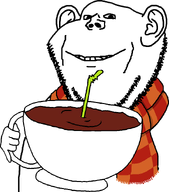 1soyjaks bald beard cup ear grin holding_cup holding_object liquid scarf smile stubble subvariant:impdrink teeth transparent_background variant:impish_soyak_ears // 797x906 // 26.8KB