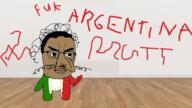 argentina arm baby brown_skin closed_mouth crayon drawing european_union flag hair irl_background italy leg nose shitaly swastika text variant:chudjak // 554x311 // 158.7KB