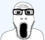 glasses open_mouth soyjak stubble variant:kantojak // 715x640 // 12.3KB