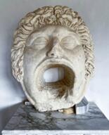 ancient gem ias irl marble proto-soyjak roman rome sculpture theater_mask // 961x1192 // 1.4MB