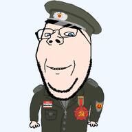 blue_eyes clothes commie ddr east_germany gdr hat hello_my_name_is_(sticker) self_insert silberfisch_(namefag) subvariant:wholesome_soyjak uniform variant:gapejak // 2048x2048 // 372.5KB
