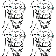 3d 3dgifmaker animated closed_eyes crying fast glasses laughing open_mouth random_per_frame soyjak stretched_mouth stubble variant:soyak // 200x200 // 1.1MB