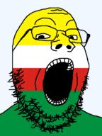 country flag flag:lubusz glasses looking_at_you lubusz open_mouth poland soyjak stubble teeth text transparent transparent_background variant:gapejak voivodeship // 600x800 // 19.8KB