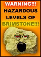 animated brimstone hazard sign variant:markiplier_soyjak warning // 724x1000 // 390.2KB