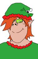 covered_eyes elf elf_hat femjak happy leaf orange_hair pooner soyteen_liker_(namefag) tan_skin variant:gapejak // 870x1345 // 29.9KB