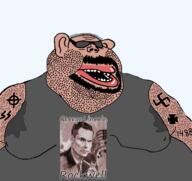 1488 amerimutt brown_skin celtic_cross clothes ear fat george_lincoln_rockwell glasses iron_cross lips mutt nazism open_mouth schutzstaffel shitstika subvariant:meximerican sunglasses swastika tank_top tattoo teeth transparent_background variant:meximutt // 1675x1583 // 804.0KB
