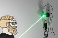 beard blind closed_mouth clothes crying ear glasses hair laser mustache nordic_chad open_mouth side_profile smoke soyjak stretched_mouth stubble variant:soyak white_skin yellow_teeth // 473x307 // 178.3KB
