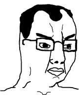 angry balding closed_mouth glasses hair soyjak variant:chudjak // 645x770 // 17.1KB