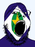 brazil flag flag:mato_grosso glasses looking_at_you mato_grosso open_mouth soyjak star_(symbol) stubble teeth transparent_background variant:gapejak // 600x800 // 49.0KB
