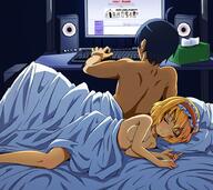 alice_margatroid anime bed big_breasts cartoon computer female hair multiple_soyjaks naked orange_hair redraw screenshot sleeping soyjak_party speaker text tissue_box touhou variant:chudjak video_game website // 1000x890 // 1018.9KB