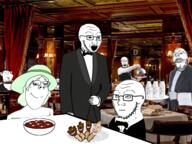 cheese cheese_niggers clothes crystal_cafe cup drinking female food hat irl_background merge multiple_soyjaks negro restaurant shieet soup soy soyjak soylent subvariant:fingerboy subvariant:gapejak_female subvariant:impdrink subvariant:wholesome_soyjak suit tuxedo variant:a24_slowburn_soyjak variant:carterjak variant:feraljak variant:gapejak variant:impish_soyak_ears variant:kuzjak variant:soyak waiter // 1600x1200 // 2.3MB