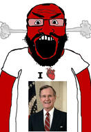 angry balding beard clothes george_bush_sr glasses hair heart i_love open_mouth red_skin soyjak subvariant:science_lover tshirt variant:markiplier_soyjak // 2816x4096 // 898.3KB