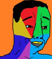 colorful hair soyjak variant:chudjak // 640x734 // 15.9KB
