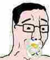 baby glasses hair pacifier small_eyes soyjak variant:chudjak white_skin // 90x107 // 1.3KB