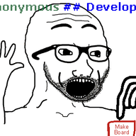4chan animated arm button developer excited glasses hand hands_up make_board open_mouth shaking soyjak stubble text variant:excited_soyjak // 417x317 // 40.9KB