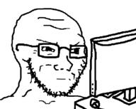 closed_mouth computer concerned glasses soyjak stubble variant:soyak // 800x639 // 14.5KB