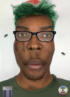 badge black_skin brown_skin clothes discord flag:minor_attracted_person fnf_pedo glasses green_hair hat irl jartycuck meta:maybe_a_soyjak mustache nigger pedophile pride_flag stubble subvariant:chudplier tattoo text variant:markiplier_soyjak yellow_sclera // 590x821 // 570.3KB