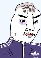 adidas angry black_eye closed_mouth clothes hair purple_shirt remastered russia series:remastered_soyjaks slavic soyjak track_suit variant:chudjak // 632x881 // 55.1KB