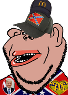 amerimutt beard cap clothes confederate donald_trump double_chin ear flag:confederate_states_of_america hat inverted_eye_color mcdonalds mutt mutt_lips nose president racism subvariant:impish_amerimutt trump_2024 united_states variant:impish_soyak_ears white_teeth // 598x828 // 291.1KB