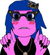 bbc bbc_slut biting_lip blacked blue_hair blush bowtie clothes female glasses horny janny looking_at_you mist necklace pink_skin queen_of_spades slut_for_bbc spade team_fortress_2 variant:soytan // 531x583 // 34.6KB