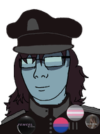 badge bisexual brown_hair communism demigirl femcel glasses long_hair m_vonel meta:namefags mustache papers_please pins shading soyton_(user) subvariant:chuzjak uniform variant:kuzjak video_game woman // 810x1080 // 174.0KB
