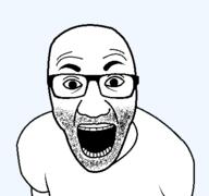 arm clothes glasses open_mouth soyjak stubble template transparent_background tshirt variant:el_perro_rabioso // 427x400 // 7.0KB