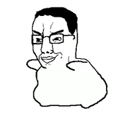 animated closed_mouth dance dancing_swede full_body glasses hair smile smirk smug soyjak variant:chudjak // 350x350 // 56.3KB