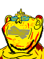 bottle_cap broot closed_mouth crossed_arms disguise ear larp leaf mustard mustard_(user) painted_skin red_skin scribble tape tinted_glasses trend:namefag_hybrids variant:impish_soyak_ears yellow_skin // 598x800 // 53.1KB