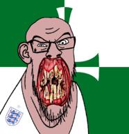 angry animal british cross distorted ear flag flag:kirkcudbrightsire flower glasses hair irl kirkcudbrightsire lion open_mouth plant rotten_teeth scotland soyjak stubble teeth united_kingdom variant:feraljak white_skin yellow_teeth you_were_one_i_ker // 1048x1081 // 272.5KB